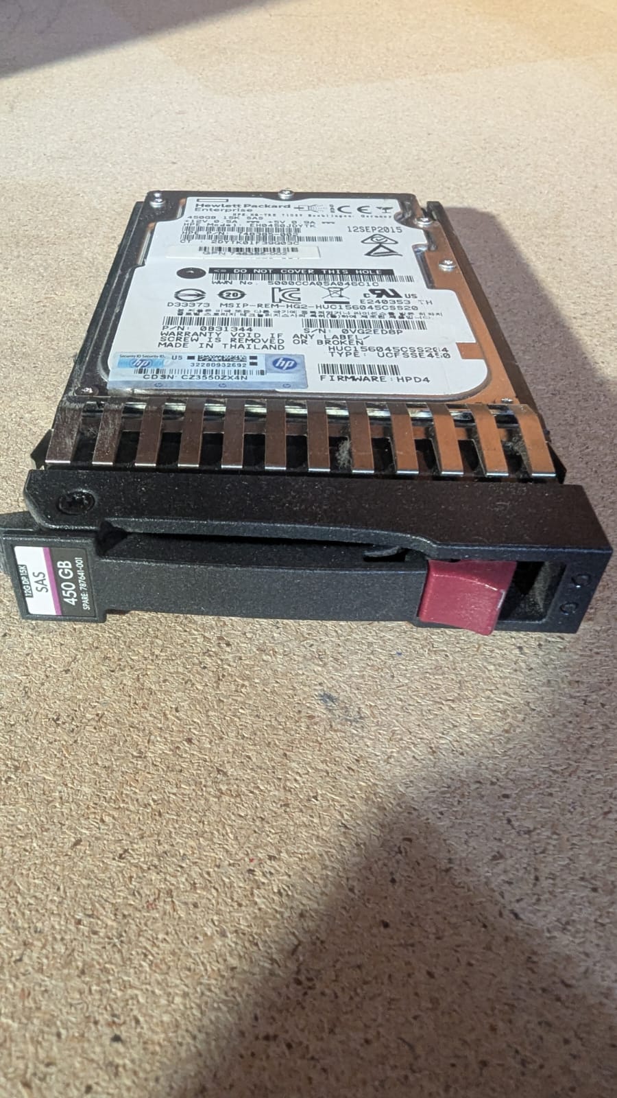HP 450GB 15K RPM SAS 12Gbps 2.5" Enterprise Hard Drive