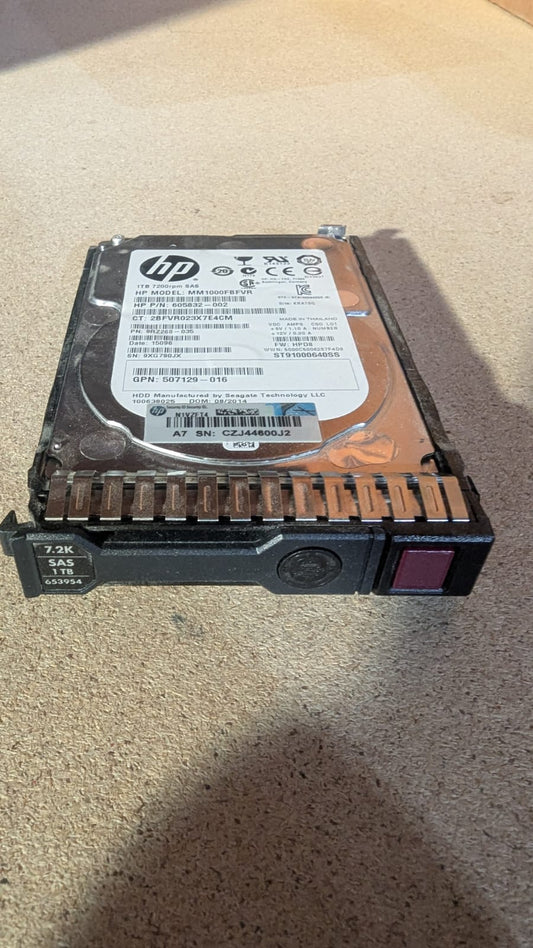 HP 1TB 7.2K RPM SAS 6Gbps 2.5" Enterprise Hard Drive
